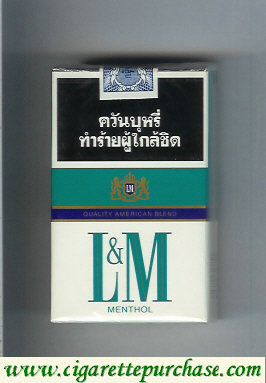 L&M Quality American Blend Menthol cigarettes soft box